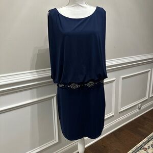 Laundry by Shelli Segal Mini Embellished Midnight Blue Dress size 12
